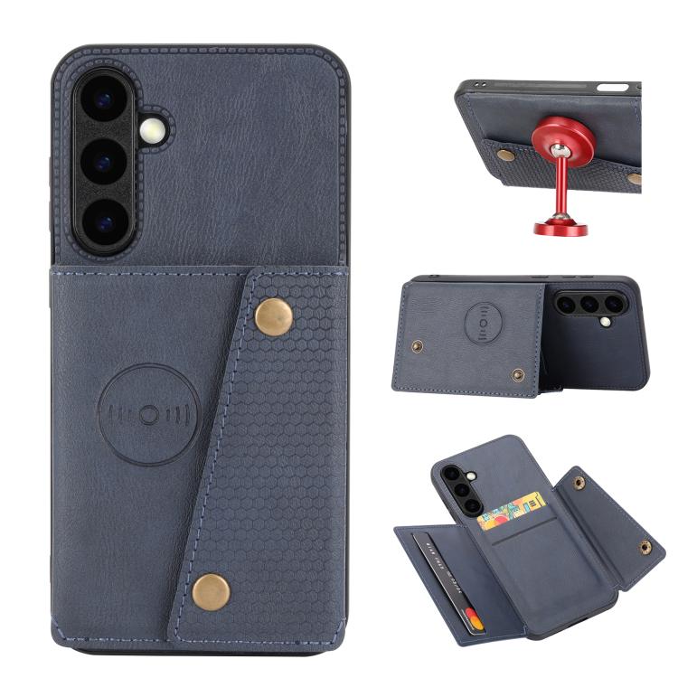 For Samsung Galaxy S26 5G Double Buckle Card Slots Magnetic Phone Case