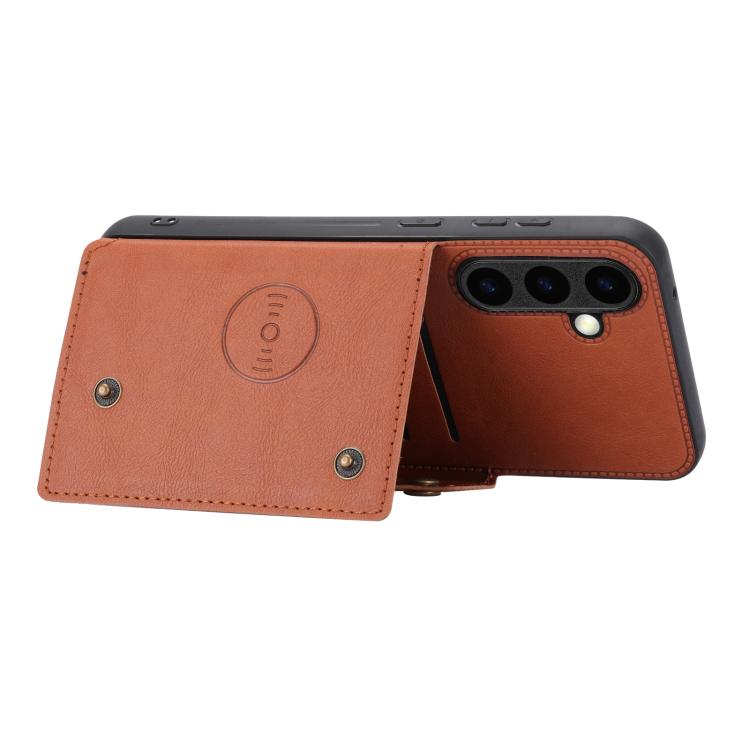 For Samsung Galaxy S26 5G Double Buckle Card Slots Magnetic Phone Case