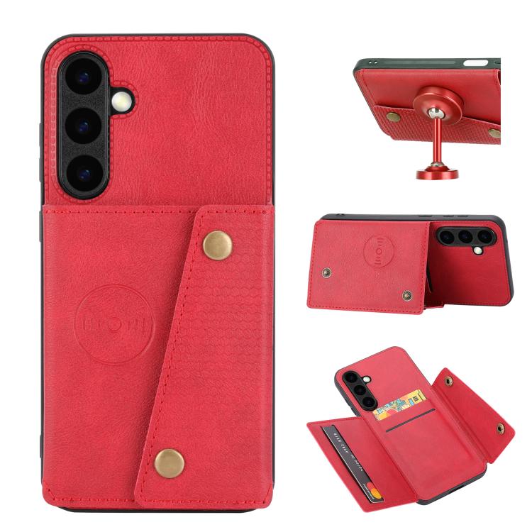 For Samsung Galaxy S26 5G Double Buckle Card Slots Magnetic Phone Case