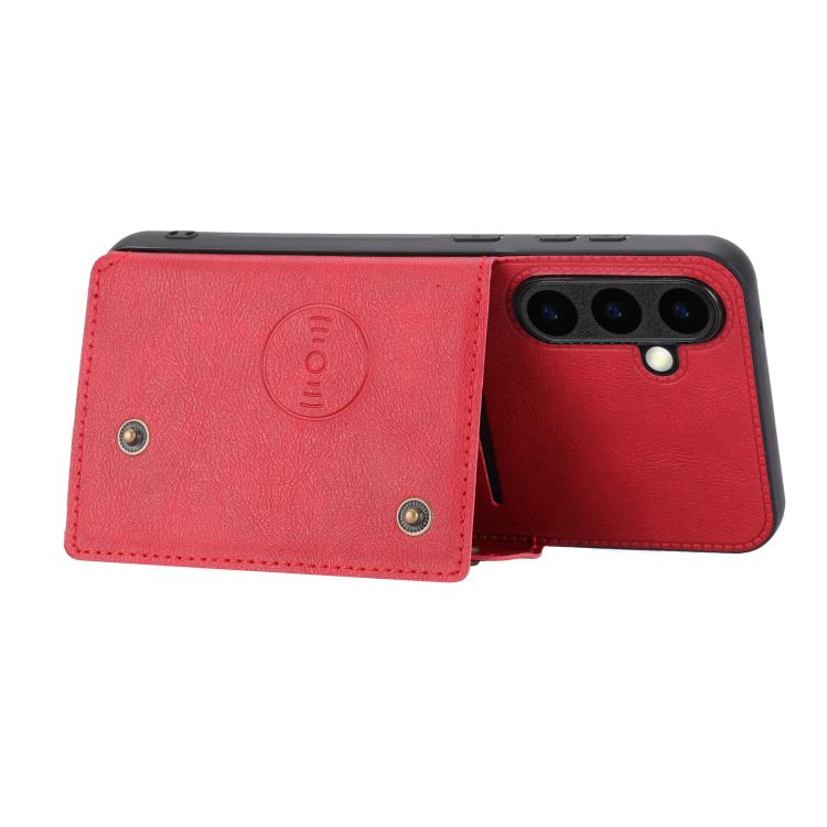 For Samsung Galaxy S26 5G Double Buckle Card Slots Magnetic Phone Case