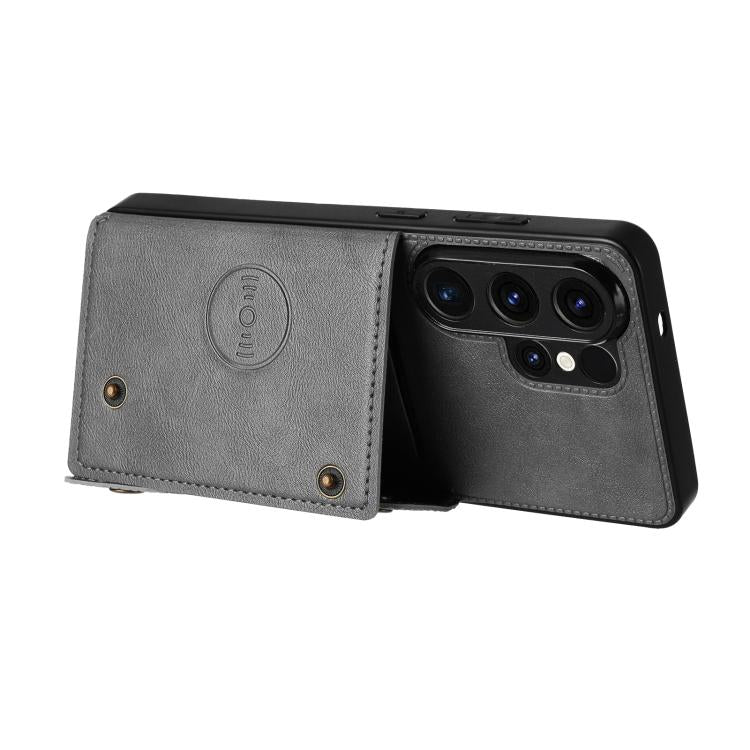 For Samsung Galaxy S26 Ultra 5G Double Buckle Card Slots Magnetic Phone Case