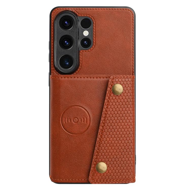 For Samsung Galaxy S26 Ultra 5G Double Buckle Card Slots Magnetic Phone Case