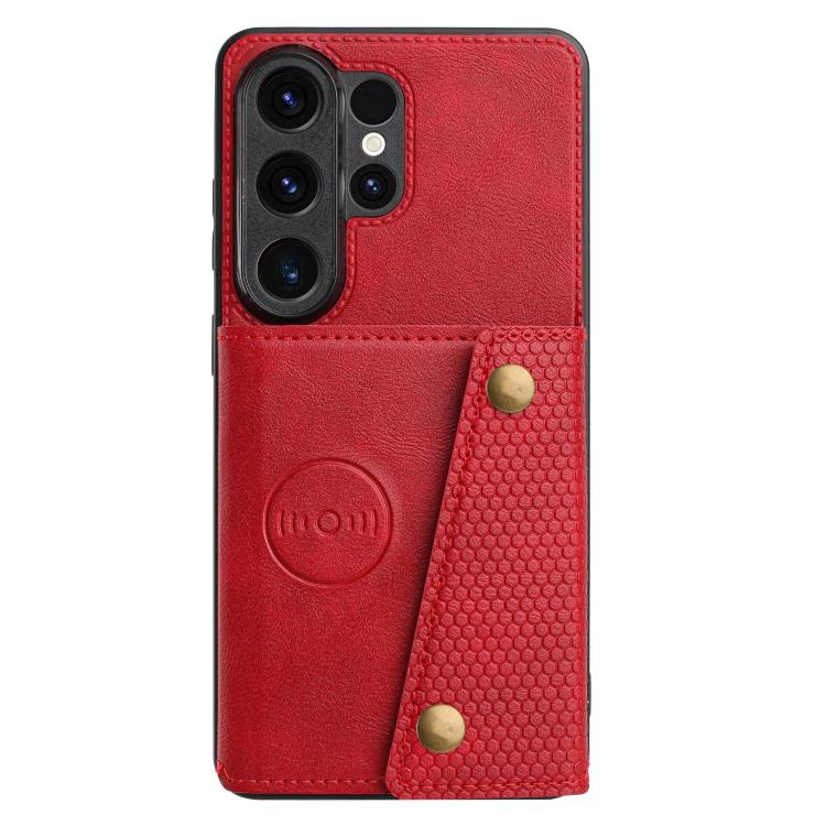 For Samsung Galaxy S26 Ultra 5G Double Buckle Card Slots Magnetic Phone Case