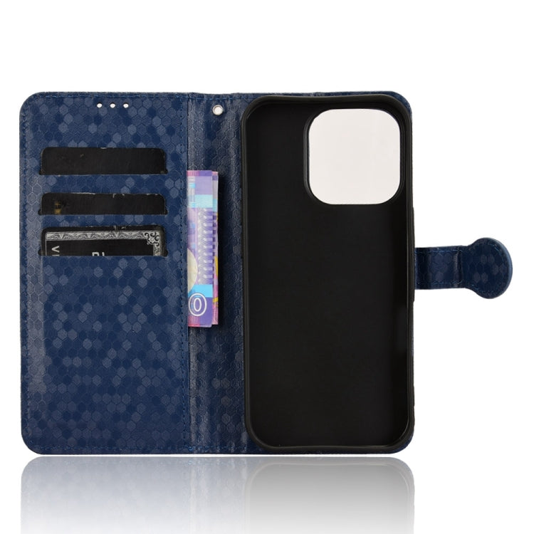 For iPhone 16 Pro Max Honeycomb Dot Texture Leather Phone Case