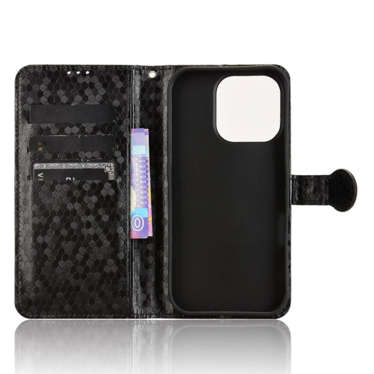 For iPhone 16 Pro Honeycomb Dot Texture Leather Phone Case