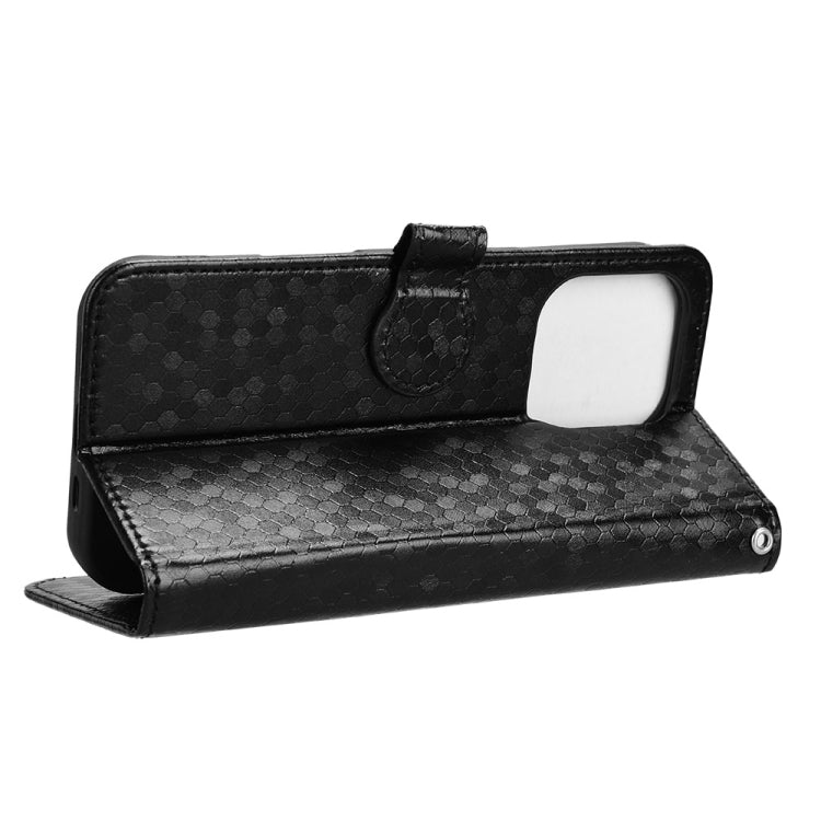 For iPhone 16 Pro Honeycomb Dot Texture Leather Phone Case