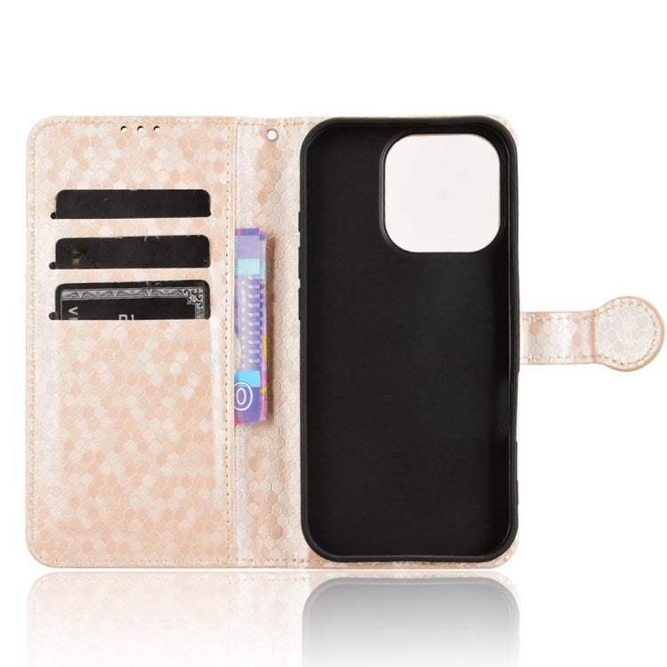 For iPhone 16 Pro Honeycomb Dot Texture Leather Phone Case