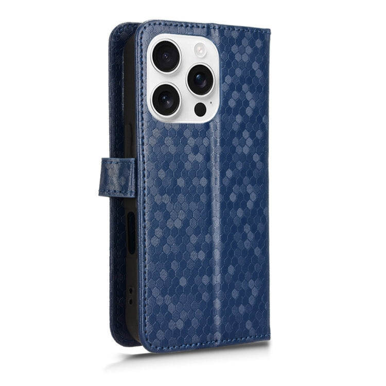 For iPhone 16 Pro Honeycomb Dot Texture Leather Phone Case
