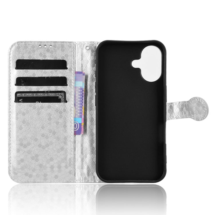 For iPhone 16 Plus Honeycomb Dot Texture Leather Phone Case