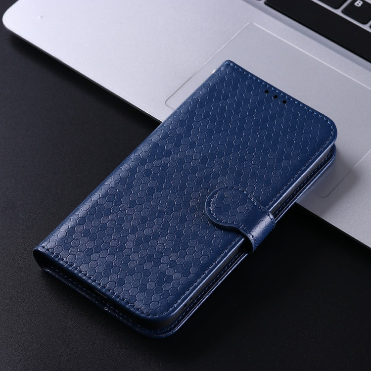 For iPhone 15 Pro Max Honeycomb Dot Texture Leather Phone Case