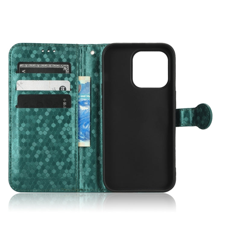 For iPhone 15 Pro Max Honeycomb Dot Texture Leather Phone Case