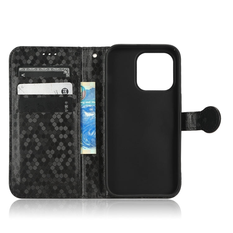For iPhone 15 Pro Honeycomb Dot Texture Leather Phone Case
