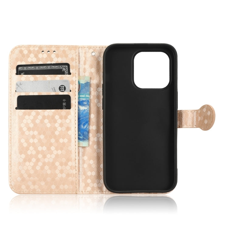 For iPhone 15 Plus Honeycomb Dot Texture Leather Phone Case