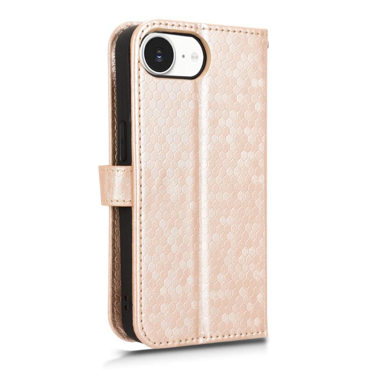 For iPhone 17e / 16e Honeycomb Dot Texture Leather Phone Case