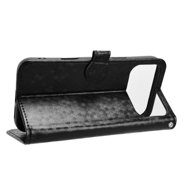 For iPhone 17 Pro Max Honeycomb Dot Texture Leather Phone Case