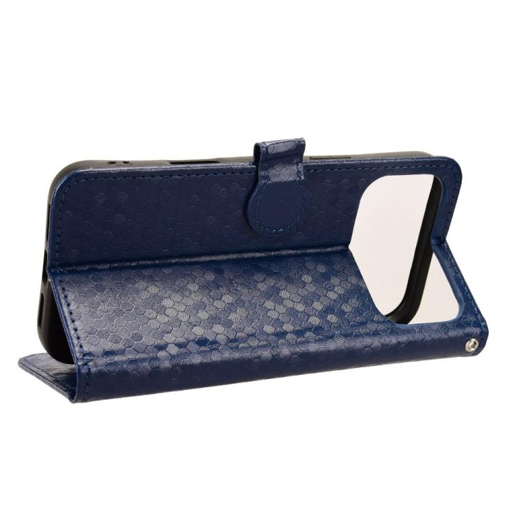 For iPhone 17 Pro Max Honeycomb Dot Texture Leather Phone Case