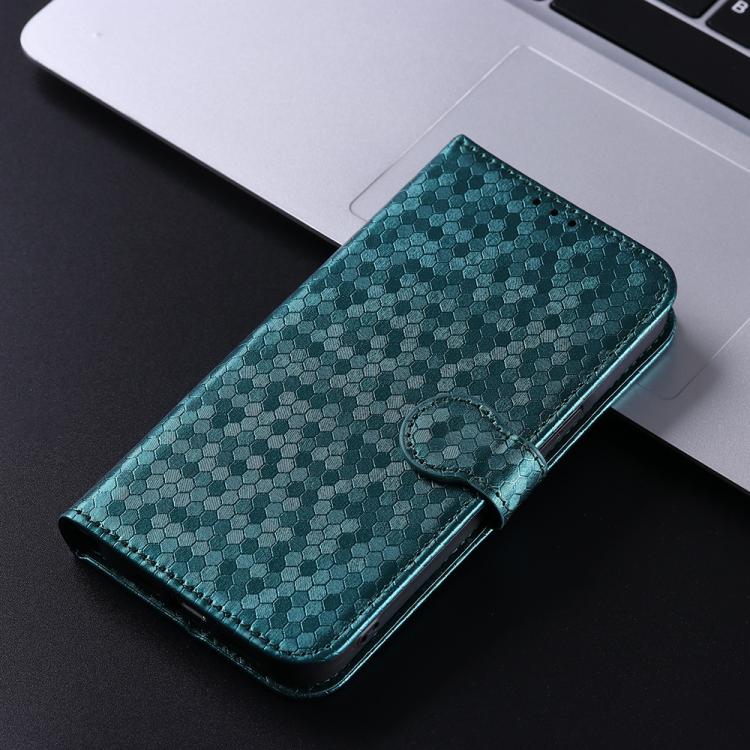 For iPhone 17 Pro Max Honeycomb Dot Texture Leather Phone Case