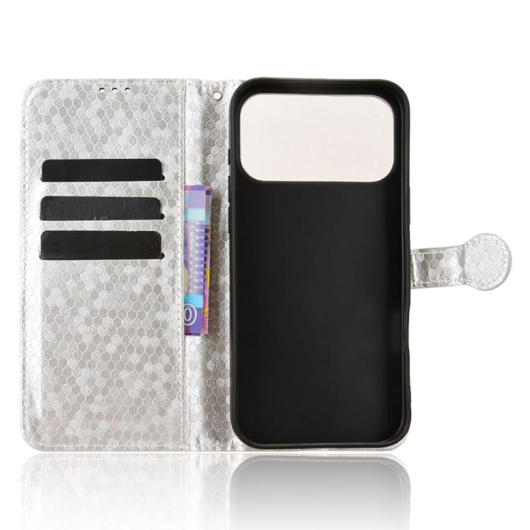 For iPhone 17 Pro Max Honeycomb Dot Texture Leather Phone Case