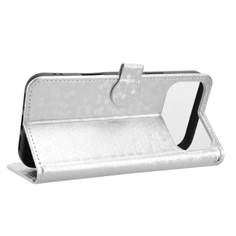 For iPhone 17 Pro Max Honeycomb Dot Texture Leather Phone Case