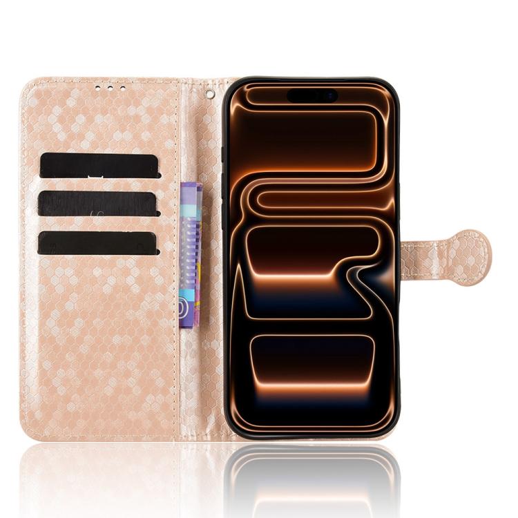 For iPhone 17 Pro Honeycomb Dot Texture Leather Phone Case