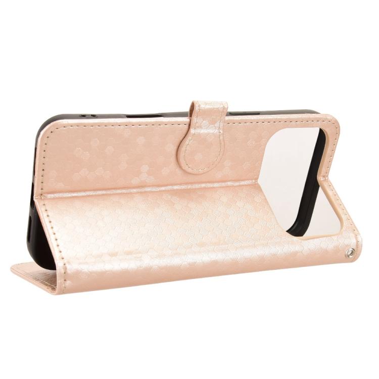 For iPhone 17 Pro Honeycomb Dot Texture Leather Phone Case