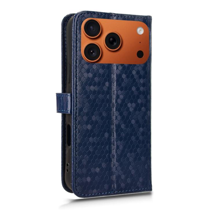For iPhone 17 Pro Honeycomb Dot Texture Leather Phone Case