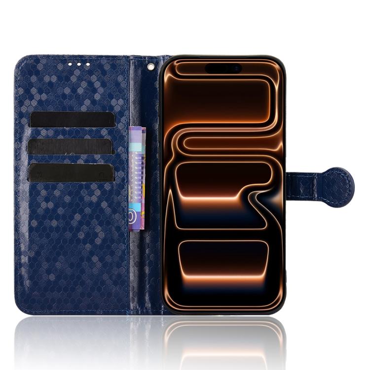 For iPhone 17 Pro Honeycomb Dot Texture Leather Phone Case