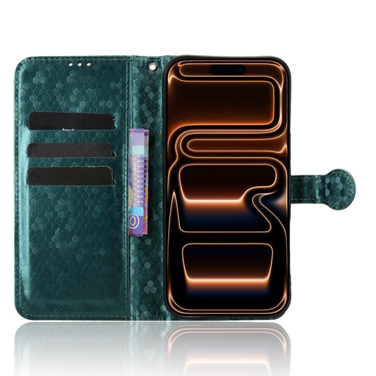 For iPhone 17 Pro Honeycomb Dot Texture Leather Phone Case