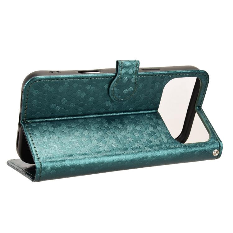 For iPhone 17 Pro Honeycomb Dot Texture Leather Phone Case