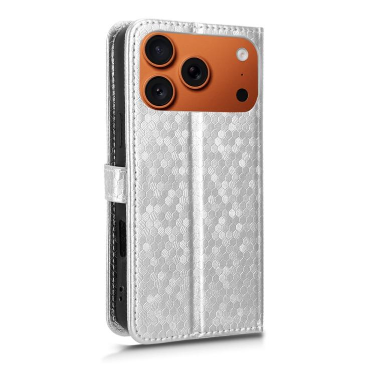 For iPhone 17 Pro Honeycomb Dot Texture Leather Phone Case