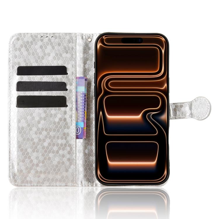 For iPhone 17 Pro Honeycomb Dot Texture Leather Phone Case