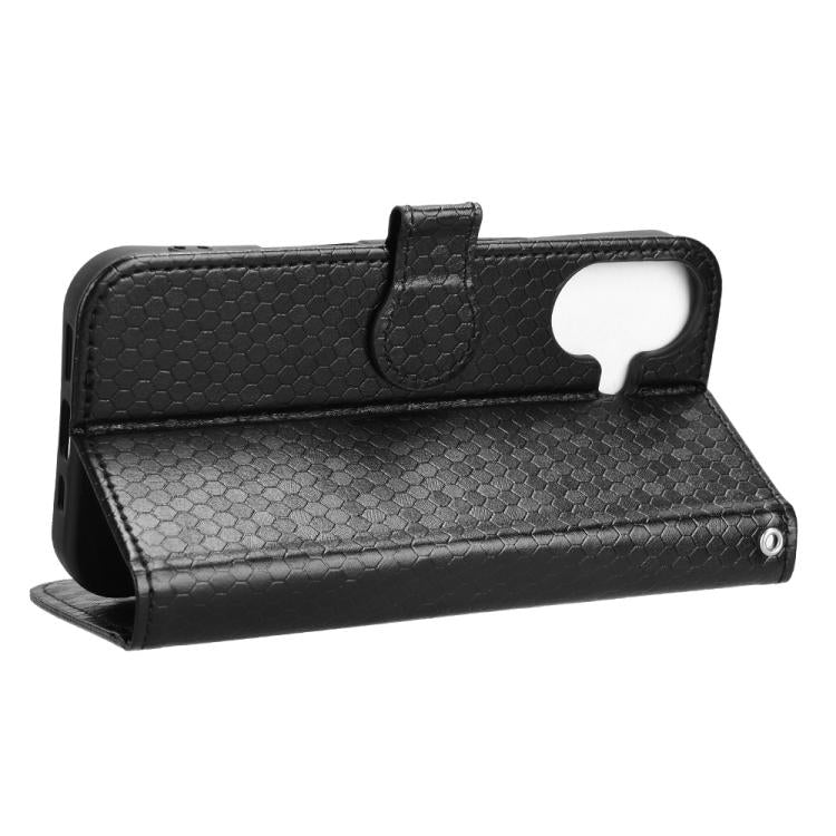 For iPhone 17 Honeycomb Dot Texture Leather Phone Case
