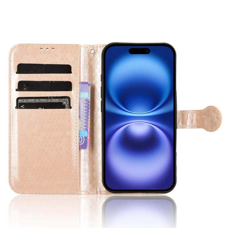 For iPhone 17 Honeycomb Dot Texture Leather Phone Case