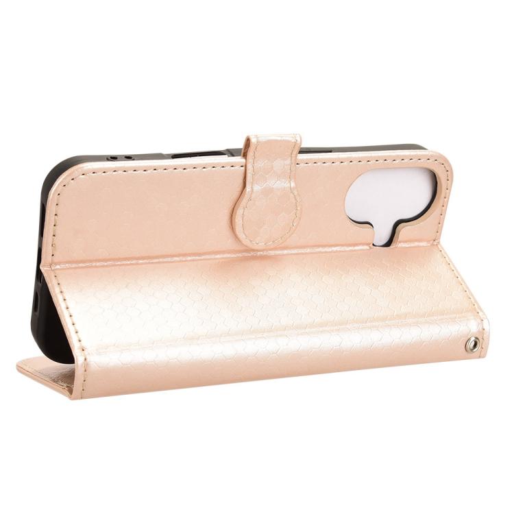 For iPhone 17 Honeycomb Dot Texture Leather Phone Case