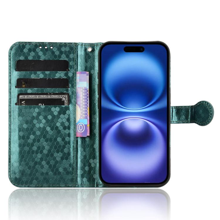 For iPhone 17 Honeycomb Dot Texture Leather Phone Case