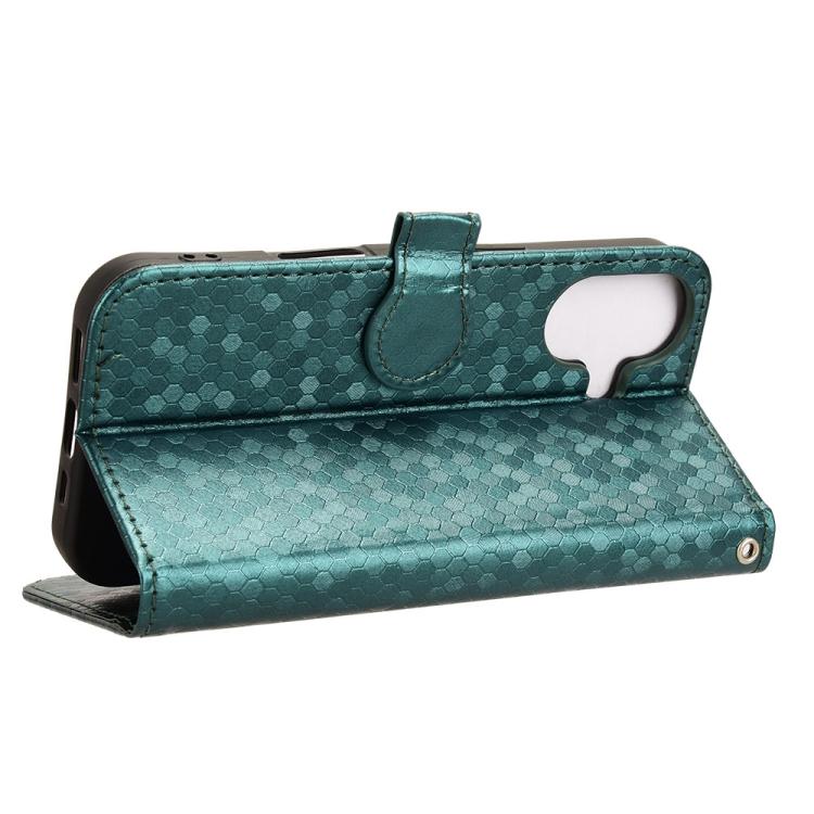 For iPhone 17 Honeycomb Dot Texture Leather Phone Case