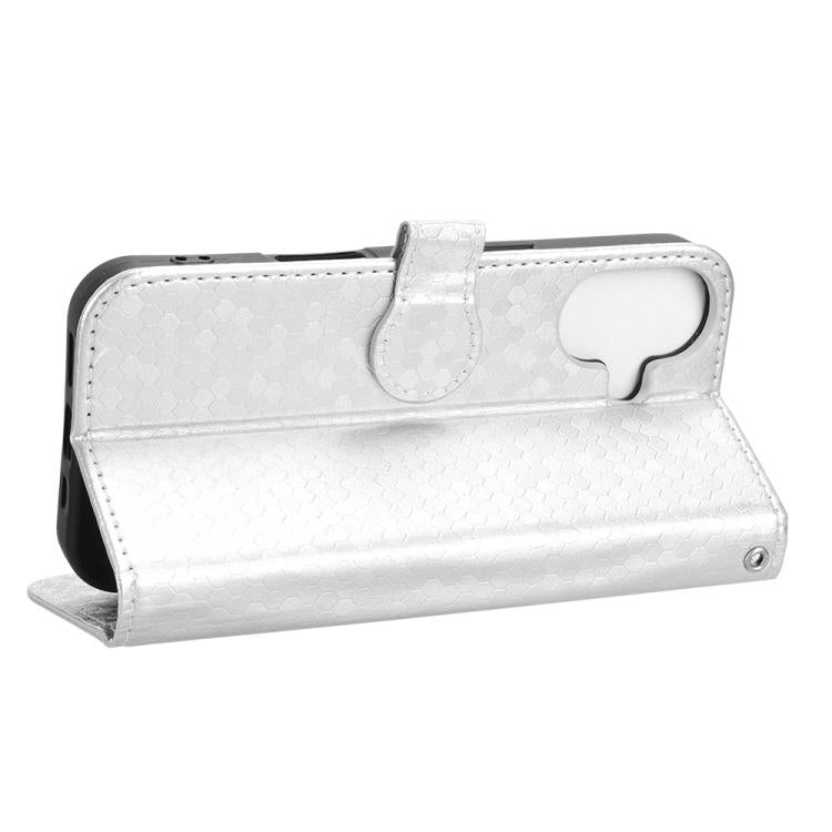 For iPhone 17 Honeycomb Dot Texture Leather Phone Case