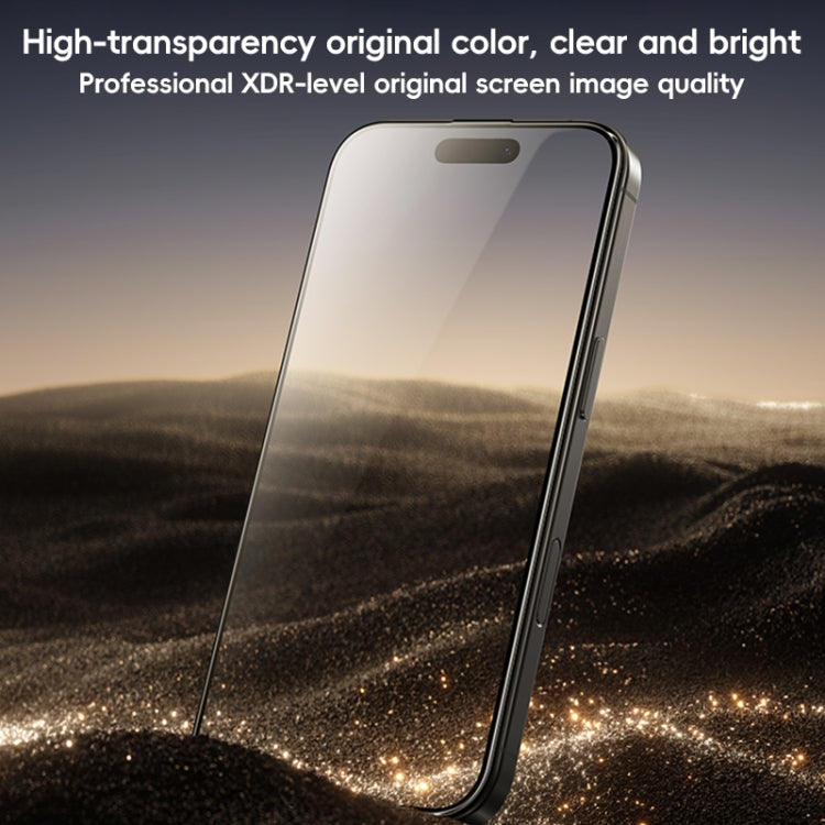 For iPhone 16 Pro Benks Black Gold Series 3D Heat Bending Full Glue Full Coverage HD Tempered Film