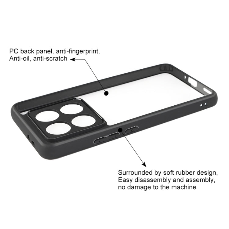 For Xiaomi 14T Pro Frosted TPU Hybrid Transparent PC Phone Case