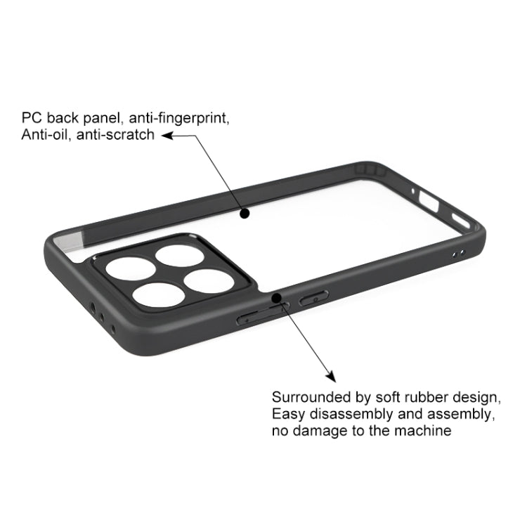 For Xiaomi 14T Frosted TPU Hybrid Transparent PC Phone Case
