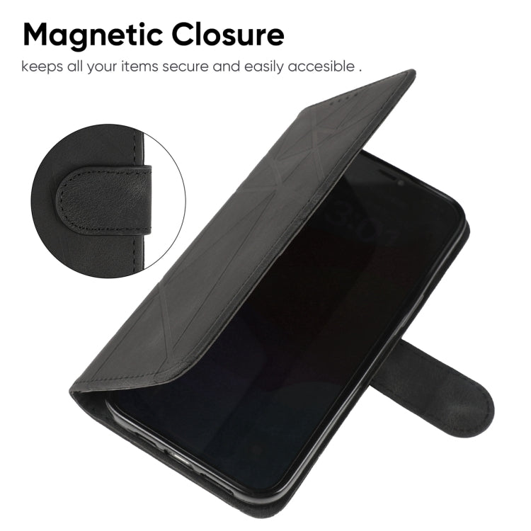 For Samsung Galaxy A06 4G Skin Feel Geometric Lines Leather Phone Case