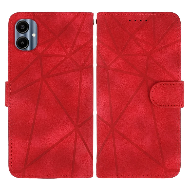 For Samsung Galaxy A06 4G Skin Feel Geometric Lines Leather Phone Case