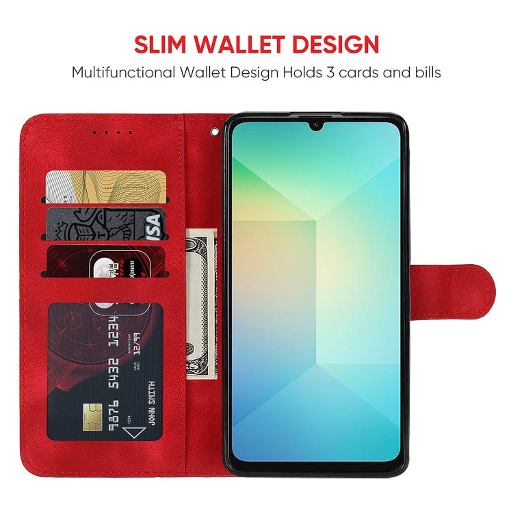 For Samsung Galaxy A06 4G Skin Feel Geometric Lines Leather Phone Case
