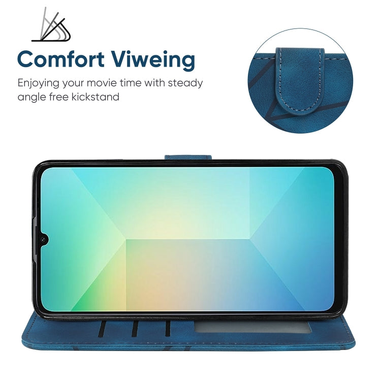 For Samsung Galaxy A06 4G Skin Feel Geometric Lines Leather Phone Case