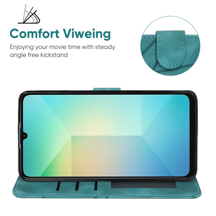 For Samsung Galaxy A06 4G Skin Feel Geometric Lines Leather Phone Case