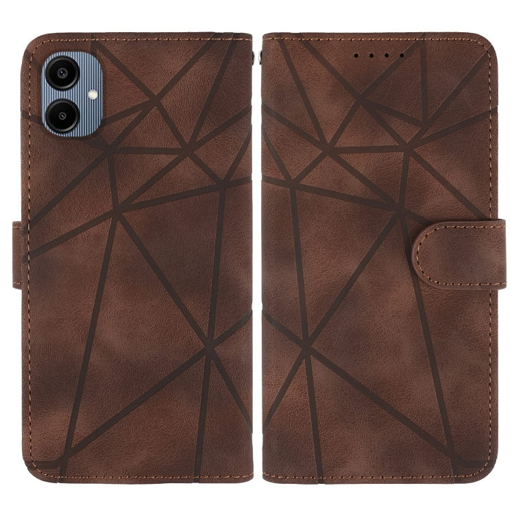 For Samsung Galaxy A06 4G Skin Feel Geometric Lines Leather Phone Case