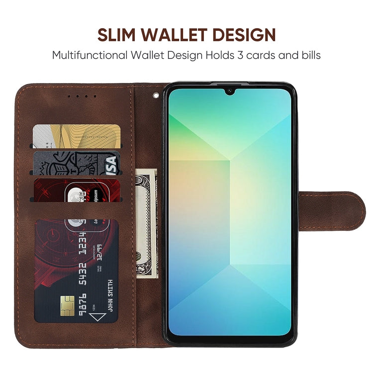 For Samsung Galaxy A06 4G Skin Feel Geometric Lines Leather Phone Case