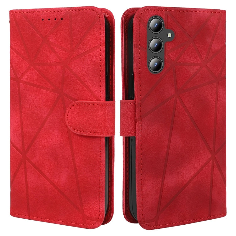 For Samsung Galaxy A36 / A56 5G Skin Feel Geometric Lines Leather Phone Case