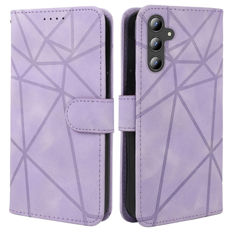 For Samsung Galaxy A36 / A56 5G Skin Feel Geometric Lines Leather Phone Case