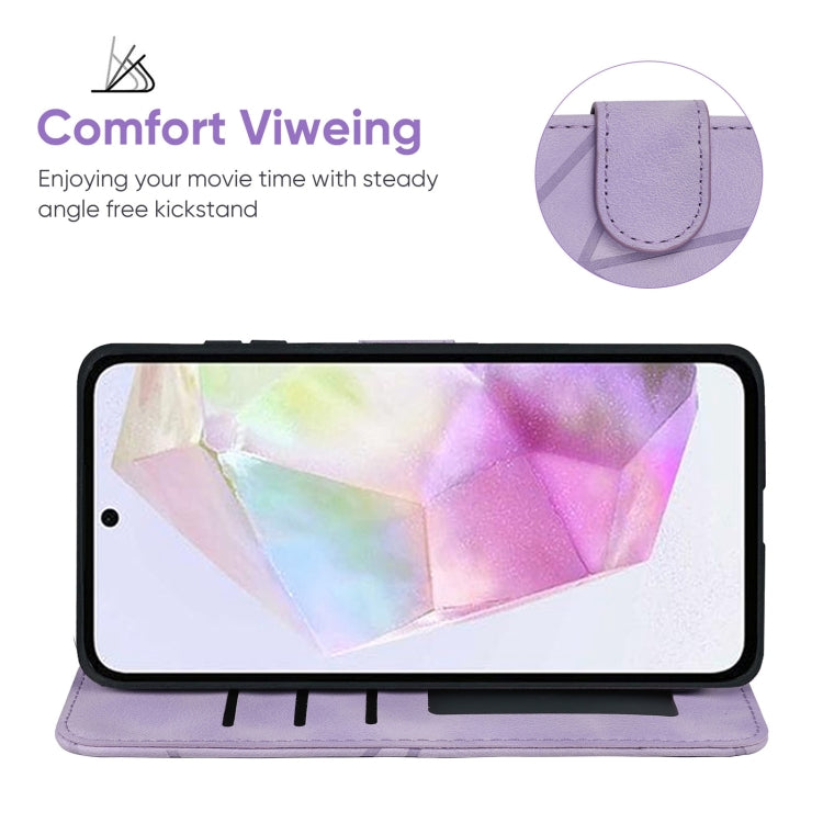 For Samsung Galaxy A36 / A56 5G Skin Feel Geometric Lines Leather Phone Case